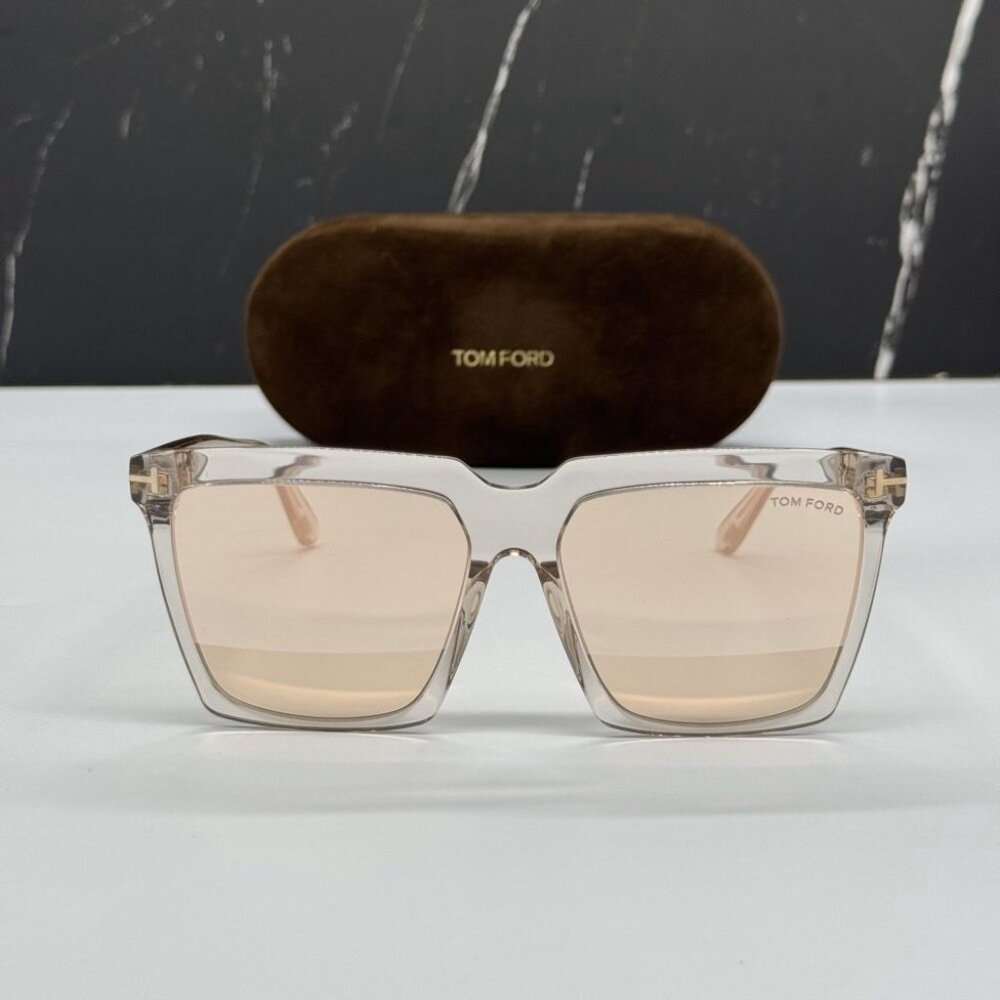 NEW TOM FORD TF764 20Z WOMEN SQUARE SUNGLASSES TOM FORD SABRINA-02 FT076/S 20Z